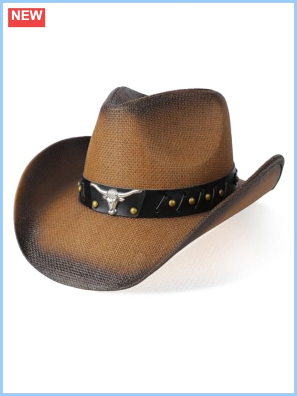 Straw Cowboy Hat Wide Brim Shapeable Western Cowgirl Sun Hat